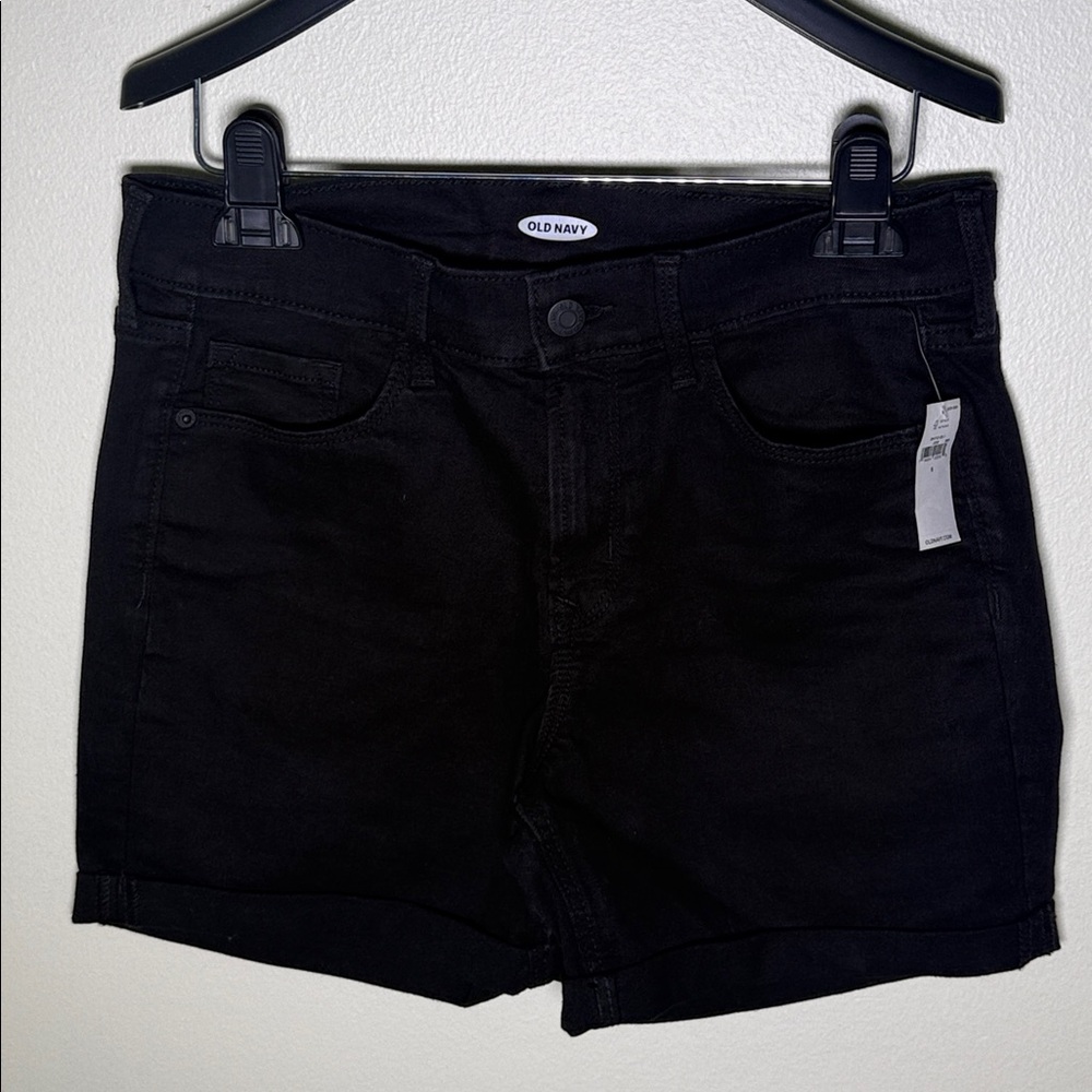 Old Navy Black Denim Shorts - Size 6 - NWT
